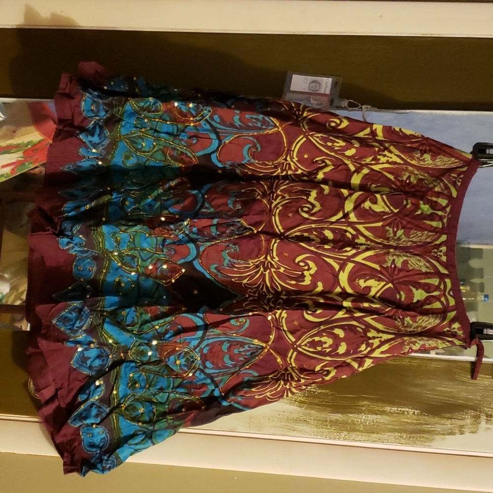 Beaded/threaded Bohemian skirt